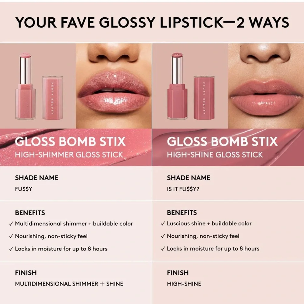 BNWT Fenty Gloss Bomb Stix High-Shimmer Gloss Stick in Icy Amethy$t 04